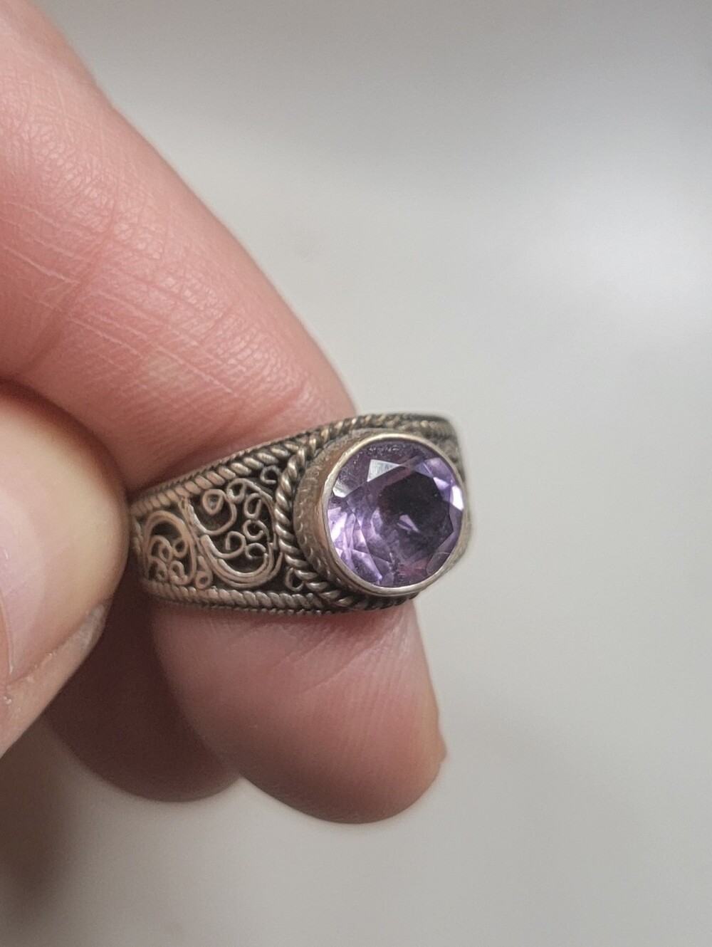 filigree amethyst ring